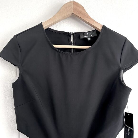 NWT LULUS ‘Conversation Piece’ Size M Black Maxi Dress Backless Cutouts USA Made - Picture 8 of 14